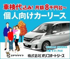 車検代込み！月額８千円台～　個人向けカーリース