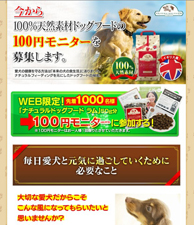 天然素材ドッグフード100円モニター